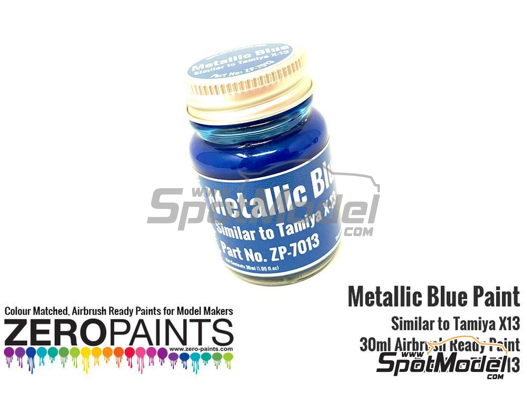Zero Paints ZP7013 Paint for airbrush Metallic blue Similar to Tamiya